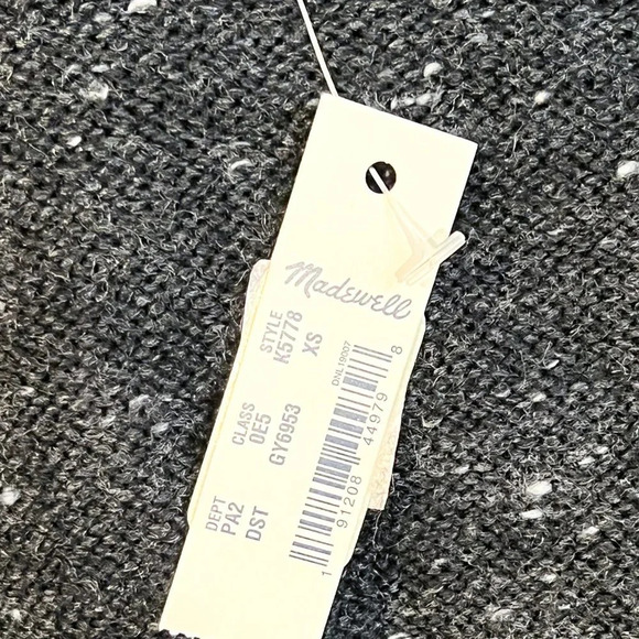 Madewell Wool Blend Black Confetti Knit Classic Open Cardigan Sweater XS NWT - Picture 5 of 7